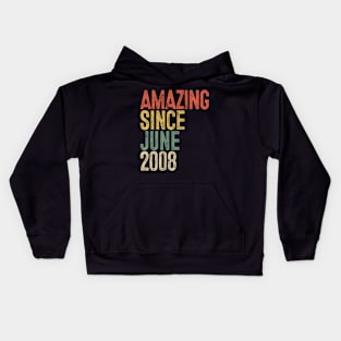 Amazing Since June 2008 12th Birthday Gift 12 Year Old Kids Hoodie